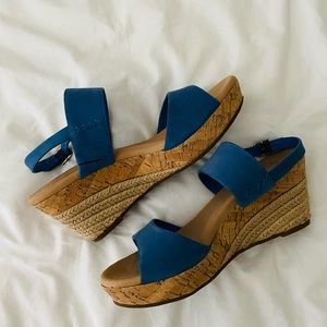 UGG blue wedge Espadrille sandals